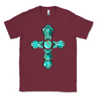 Burgundy western turquoise gemstone cross Classic Tee - BarkalooDesign