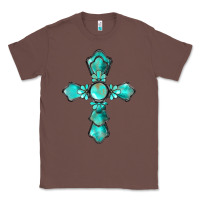 Chestnut western turquoise gemstone cross Classic Tee - BarkalooDesign