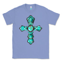 Colony Blue western turquoise gemstone cross Classic Tee - BarkalooDesign