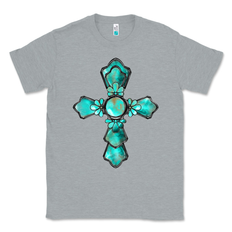 Western Turquoise Gemstone Cross Classic Tee by BarkalooDesign | Teevron