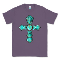 Lavender western turquoise gemstone cross Classic Tee - BarkalooDesign