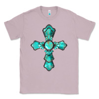 Lilac western turquoise gemstone cross Classic Tee - BarkalooDesign