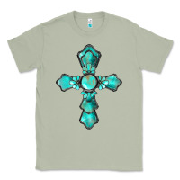 Matcha western turquoise gemstone cross Classic Tee - BarkalooDesign