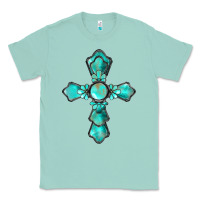 Seafoam western turquoise gemstone cross Classic Tee - BarkalooDesign