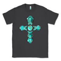 Smoke western turquoise gemstone cross Classic Tee - BarkalooDesign