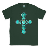 Sports Green western turquoise gemstone cross Classic Tee - BarkalooDesign
