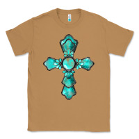 Toasted Coconut western turquoise gemstone cross Classic Tee - BarkalooDesign