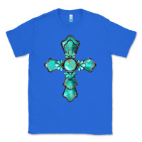 True Royal western turquoise gemstone cross Classic Tee - BarkalooDesign
