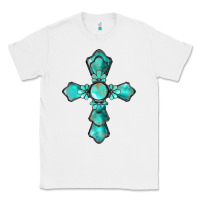 White western turquoise gemstone cross Classic Tee - BarkalooDesign