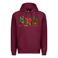 Burgundy Peace love Nutcrackers Premium Hoodie - NancyCooperArtShop