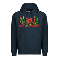 Navy Peace love Nutcrackers Premium Hoodie - NancyCooperArtShop