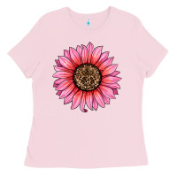 Bubblegum Pink valentine's day sunflower Ladies Tee - RanaPortraitStore