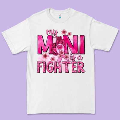 My Mini Is A Fighter With Ribbon Premium Tee Designed By Texasbilliewilder