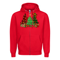 Red Mexican Christmas trees Zipper Hoodie - NancyCooperArtShop