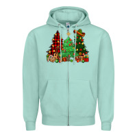 Seafoam Mexican Christmas trees Zipper Hoodie - NancyCooperArtShop