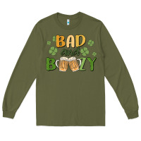 Army Green bad and boozy Long Sleeve Tee - MaliasSmallBusiness