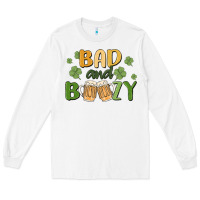 White bad and boozy Long Sleeve Tee - MaliasSmallBusiness