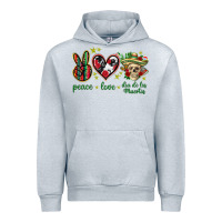 Heather Grey Peace love dia de los muertos Mexico Urban Hoodie - HowdyJamesFarm