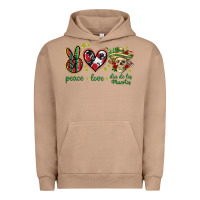 Pigment Burro Peace love dia de los muertos Mexico Urban Hoodie - HowdyJamesFarm