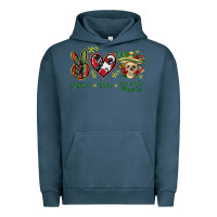 Pigment Midnight Navy Peace love dia de los muertos Mexico Urban Hoodie - HowdyJamesFarm