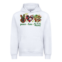 White Peace love dia de los muertos Mexico Urban Hoodie - HowdyJamesFarm