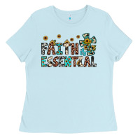 Baby Blue faith is essential Ladies Tee - JahusDesignShop