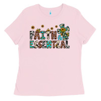 Bubblegum Pink faith is essential Ladies Tee - JahusDesignShop