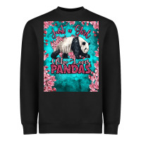Black just a girl who loves pandas Heavyweight Sweatshirt - LillyAllenDesigns