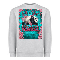 Heather Grey just a girl who loves pandas Heavyweight Sweatshirt - LillyAllenDesigns