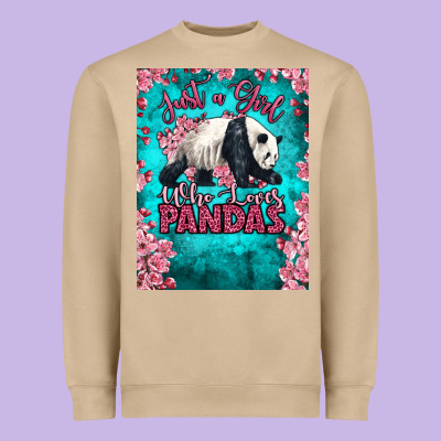 Just A Girl Who Loves Pandas Heavyweight Sweatshirt Designed By Lillyallendesigns
