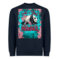Navy just a girl who loves pandas Heavyweight Sweatshirt - LillyAllenDesigns