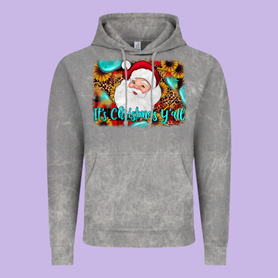 It's Christmas Y'all Background Vintage Hoodie Designed By Jahusdesignshop