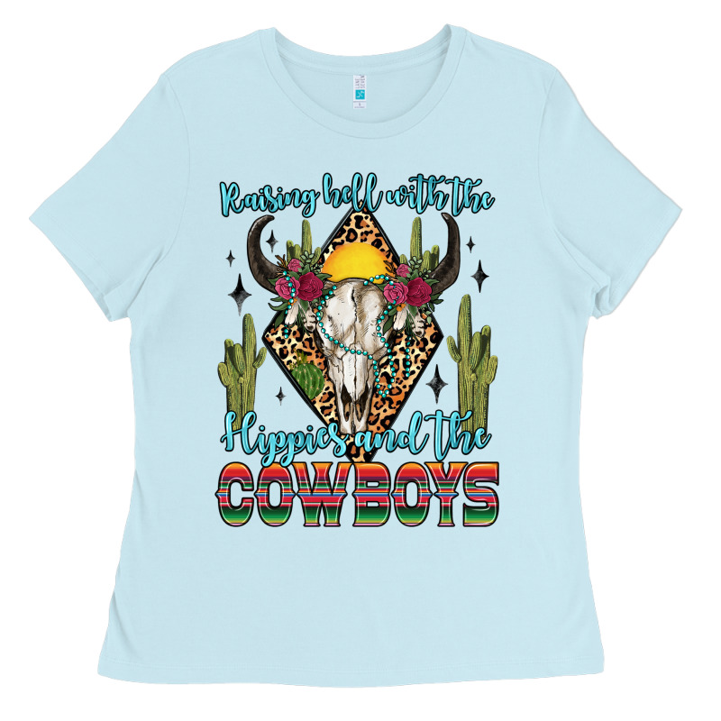 Raising Hell With The Hippies And The Cowboys Ladies Tee by Zillion Design Studio | Teevron