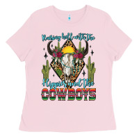 Bubblegum Pink raising hell with the hippies and the cowboys Ladies Tee - Zillion Design Studio