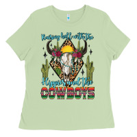 Matcha raising hell with the hippies and the cowboys Ladies Tee - Zillion Design Studio