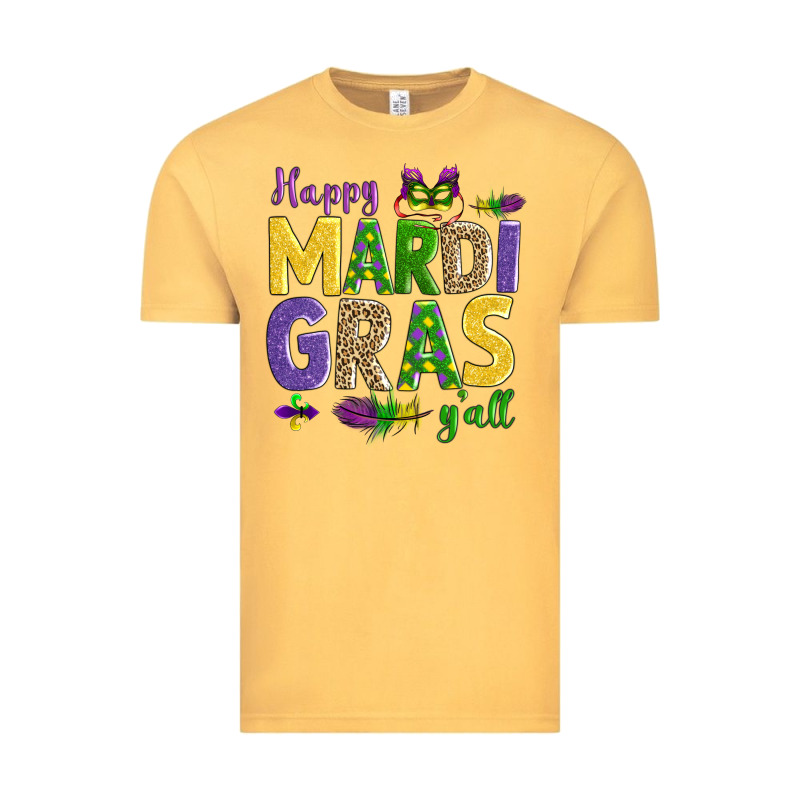 Happy Mardi Gras Y'all Vintage Tee by AdoDesignShop | Teevron