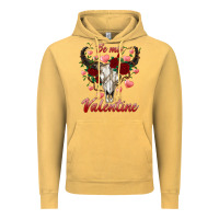 Vintage Mustard be my valentine bull skull Vintage Hoodie - RanaPortraitStore