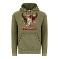 Vintage Olive be my valentine bull skull Vintage Hoodie - RanaPortraitStore