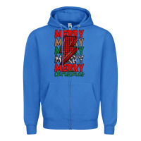 True Royal merry christmas lightning bolt Zipper Hoodie - MaliasSmallBusiness