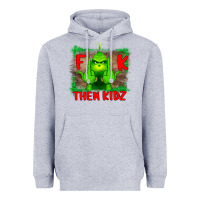 Heather Grey Fuck Them Kids Grinch Heavyweight Hoodie - Bettercallsaul