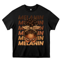 Black melanin afro messy bun Heavy Core Tee - texasbilliewilder