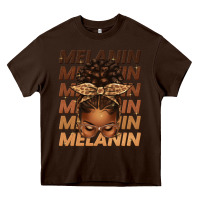 Chocolate Brown melanin afro messy bun Heavy Core Tee - texasbilliewilder