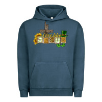 Pigment Midnight Navy Love like Jesus St. Patrick's Urban Hoodie - CowGirlArtShop