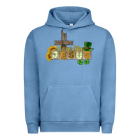 Pigment Pebble Blue Love like Jesus St. Patrick's Urban Hoodie - CowGirlArtShop