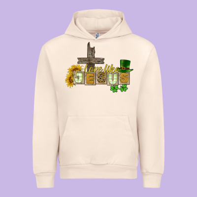 Love Like Jesus St. Patrick's Urban Hoodie Designed By Cowgirlartshop