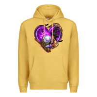 Antique Gold Halloween Heart with Witch Premium Hoodie - texasbilliewilder