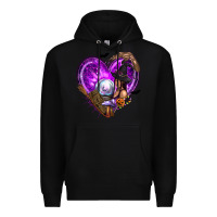 Black Halloween Heart with Witch Premium Hoodie - texasbilliewilder