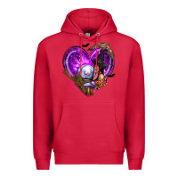 Cardinal Halloween Heart with Witch Premium Hoodie - texasbilliewilder
