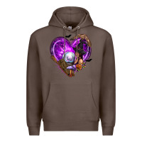 Coffee Halloween Heart with Witch Premium Hoodie - texasbilliewilder