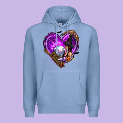 Halloween Heart With Witch Premium Hoodie Designed By Texasbilliewilder